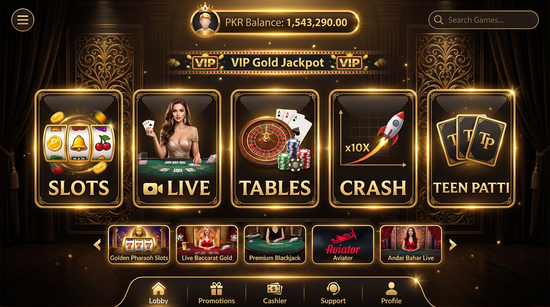 Main screen of gamespk casino page for PK players